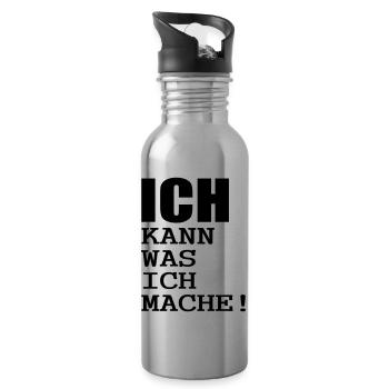 ich kann was ich mache - Trinkflasche mit integriertem Trinkhalm - Lightsilver - Rechts