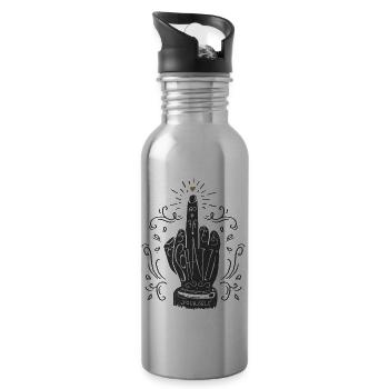 Go Schatzi yourself! (dunkel) - Trinkflasche mit integriertem Trinkhalm - Lightsilver - Rechts