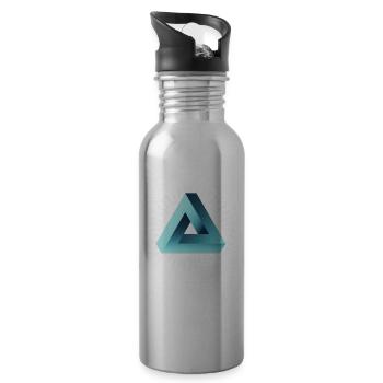 illusion illuminati optische täuschung nerd skate - Trinkflasche mit integriertem Trinkhalm - Lightsilver - Rechts