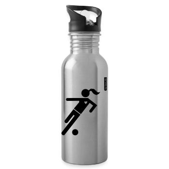 Women's Soccer! - Water bottle with straw - silver - Right