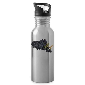 Leckere Weintrauben - Trinkflasche mit integriertem Trinkhalm - Lightsilver - Rechts