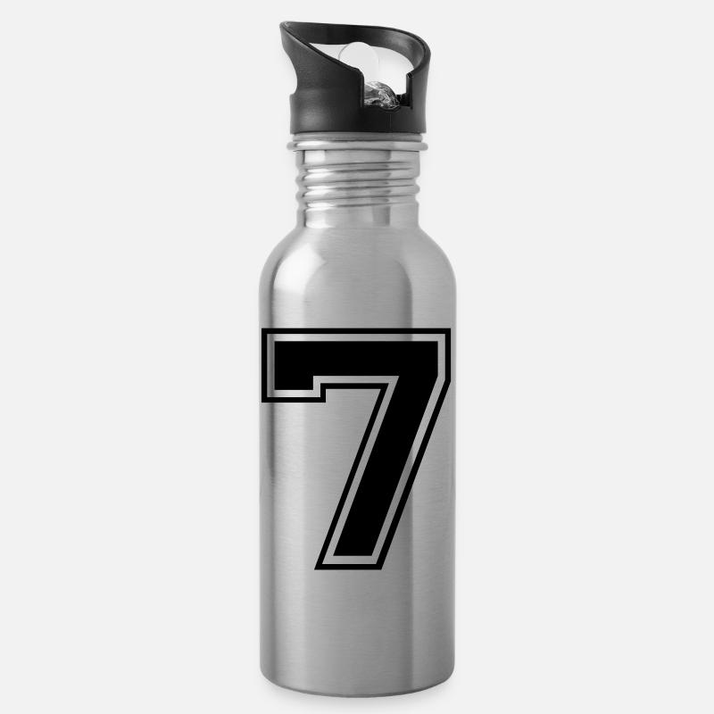 sieben - Trinkflasche mit integriertem Trinkhalm - Lightsilver