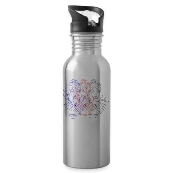 Asian Spidergirl - Water bottle with straw - silver - Right