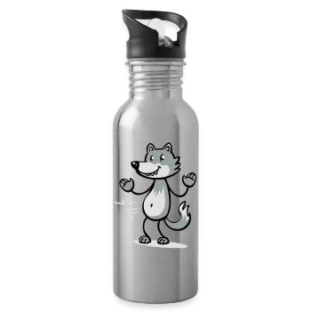 hungryWolf - Trinkflasche mit integriertem Trinkhalm - Lightsilver - Rechts