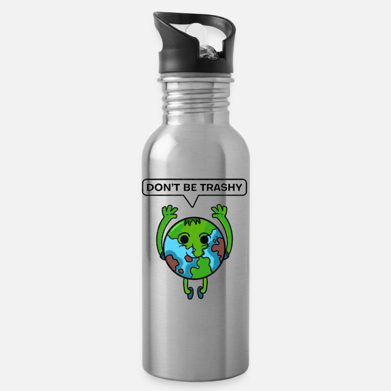 environnement - Gourde avec paille intégrée - argent clair
