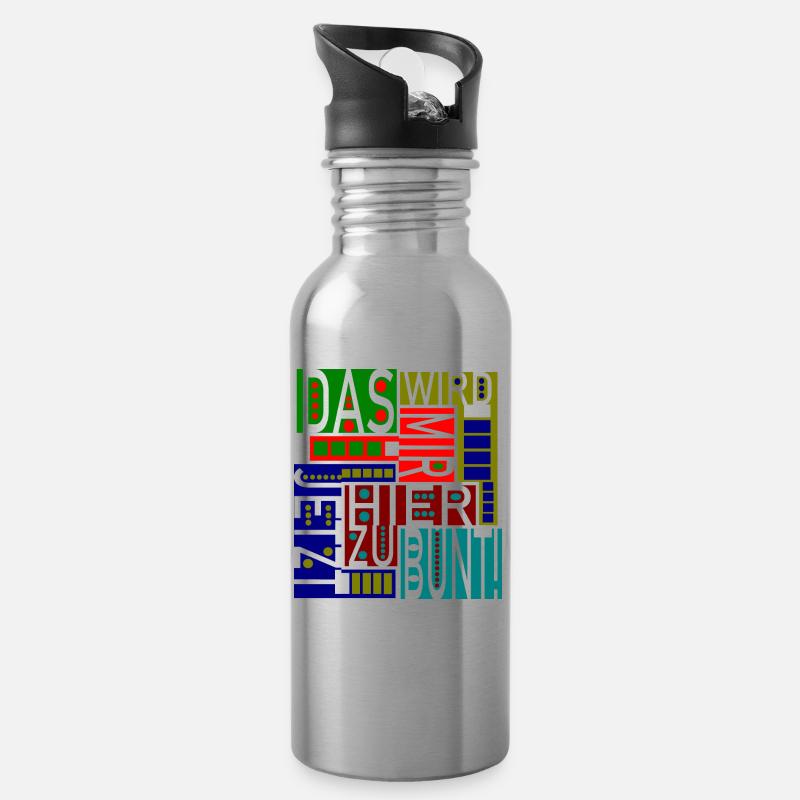 Das wird mir hier jetzt zu bunt! - Trinkflasche mit integriertem Trinkhalm - Lightsilver