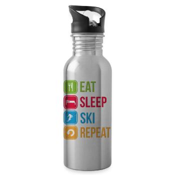 Manger sommeil Ski Répéter - Gourde avec paille intégrée - argent clair - Droite