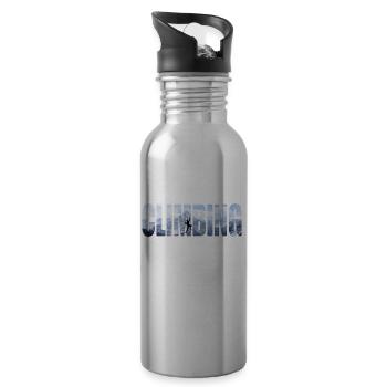 Klettern Bergsteigen Berge Kletterer - Trinkflasche mit integriertem Trinkhalm - Lightsilver - Rechts