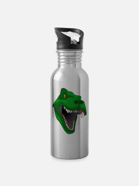 T Rex II - Water bottle with straw - silver