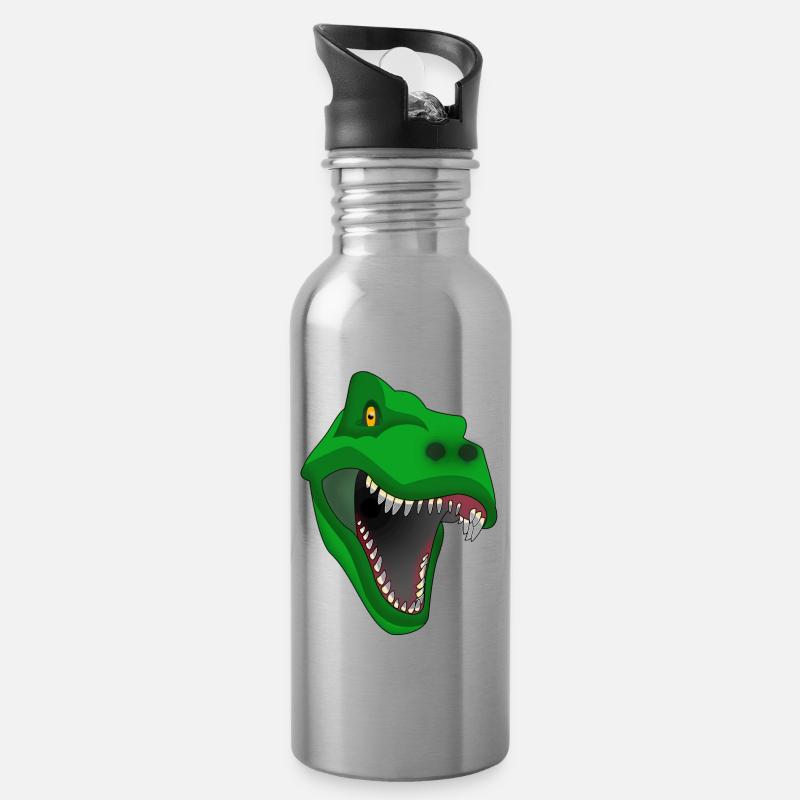 T Rex II - Gourde avec paille intégrée - argent clair