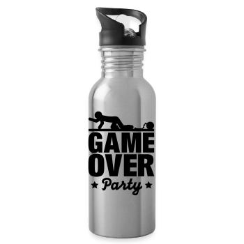 game_over_party_f1 - Water bottle with straw - silver - Right