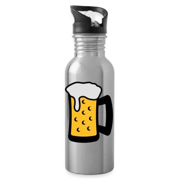 Beer Glas - Trinkflasche mit integriertem Trinkhalm - Lightsilver - Rechts