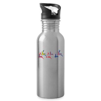 Skandinavien Elch Norwegen Schweden Dänemark - Trinkflasche mit integriertem Trinkhalm - Lightsilver - Rechts