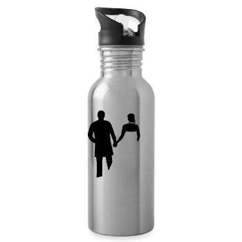 brautpaar 16 Kopie - Trinkflasche mit integriertem Trinkhalm - Lightsilver - Rechts