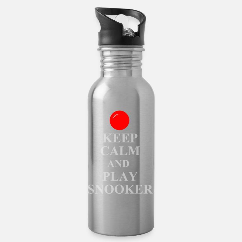 Snooker - Trinkflasche mit integriertem Trinkhalm - Lightsilver