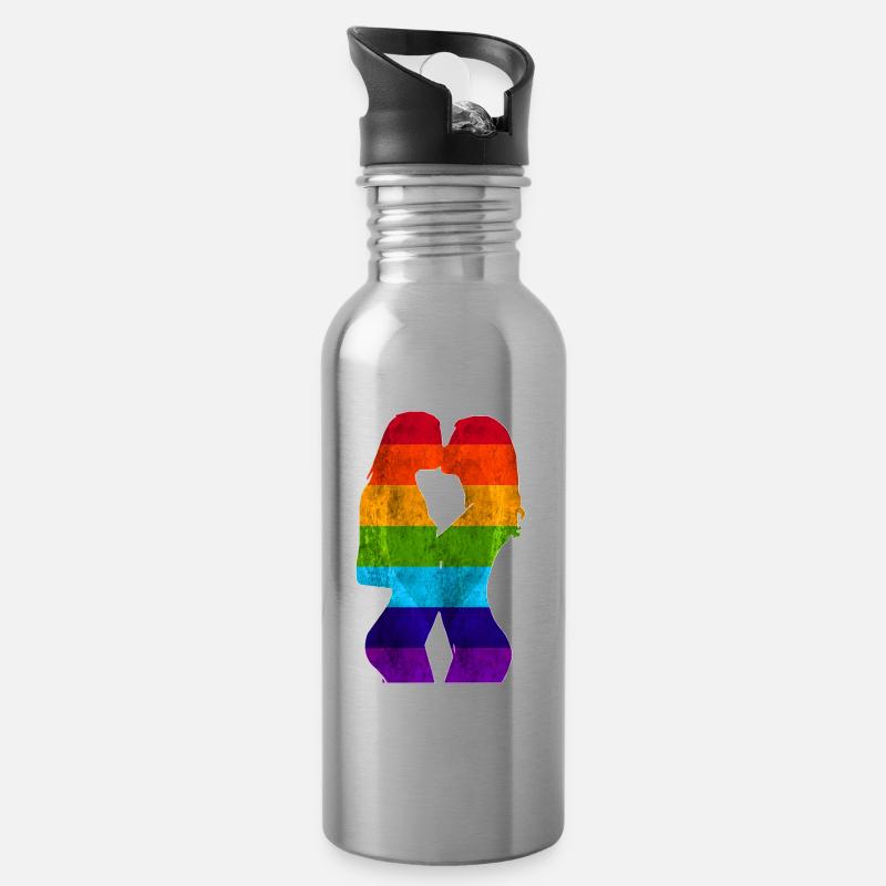 Pride Girls - Trinkflasche mit integriertem Trinkhalm - Lightsilver
