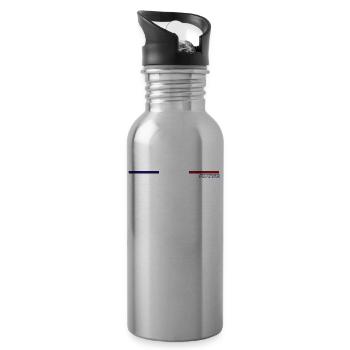 French flag - Water bottle with straw - silver - Right