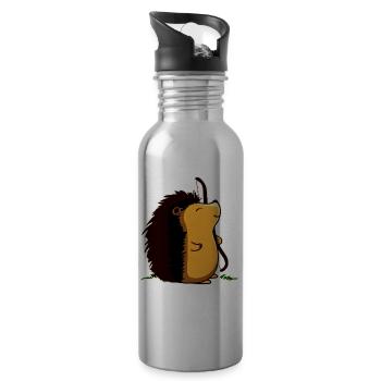 Archer Hedgehog - Water bottle with straw - silver - Right