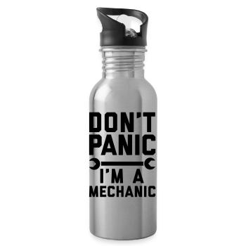 Don't panic i'm a mechanic - Trinkflasche mit integriertem Trinkhalm - Lightsilver - Rechts