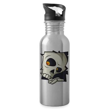 Skull - Water bottle with straw - silver - Right