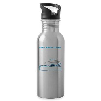 Boot Lustiger Boots Spruch Geschenk - Trinkflasche mit integriertem Trinkhalm - Lightsilver - Rechts