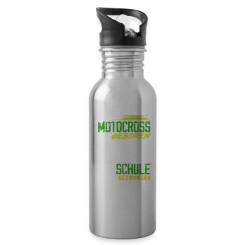 Motocross Schule - Trinkflasche mit integriertem Trinkhalm - Lightsilver - Rechts