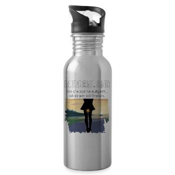 Lustiges Burgenland Geschenk Sonne Österreich - Trinkflasche mit integriertem Trinkhalm - Lightsilver - Rechts