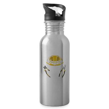 Mise à la terre de l'électricien - Gourde avec paille intégrée - argent clair - Droite