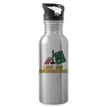 Beruf Land und Baumaschinenmechatroniker Geschenk - Trinkflasche mit integriertem Trinkhalm - Lightsilver - Rechts