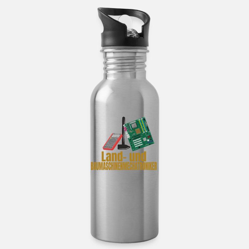 Beruf Land und Baumaschinenmechatroniker Geschenk - Trinkflasche mit integriertem Trinkhalm - Lightsilver