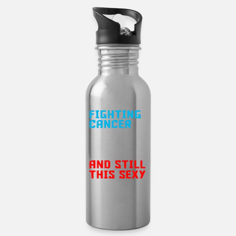 Chemo Motivation - Trinkflasche mit integriertem Trinkhalm - Lightsilver