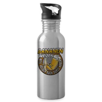 Bananenweizen Bier Hefeweizen Banane Biertrinker - Trinkflasche mit integriertem Trinkhalm - Lightsilver - Rechts
