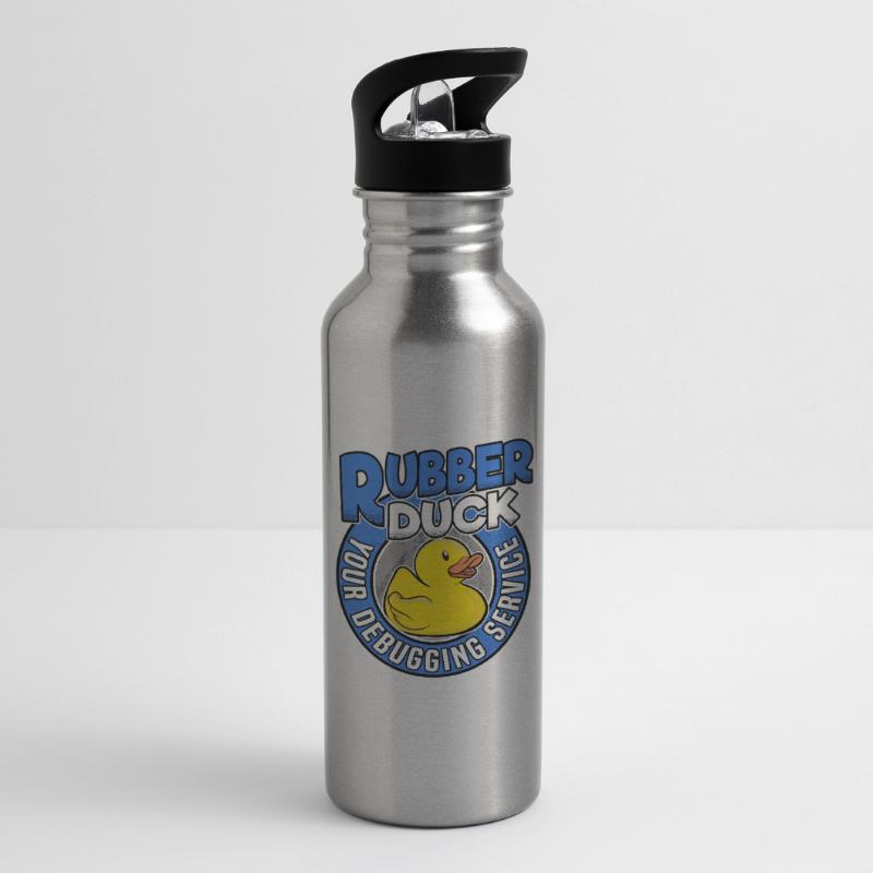 Funny Rubber Duck Debugging Service Coder Gift Water bottle with straw