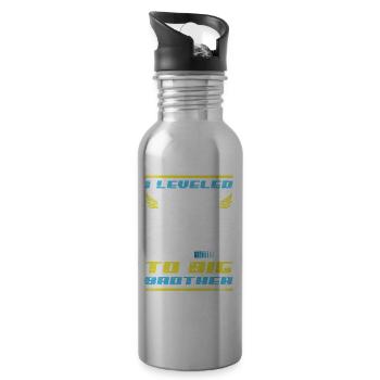 Gamer Gaming I leveled up to be a big brother - Water bottle with straw - silver - Right