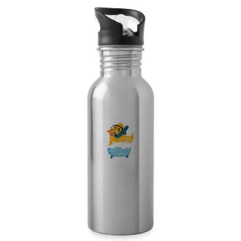 Baignoire de canard - Gourde avec paille intégrée - argent clair - Droite