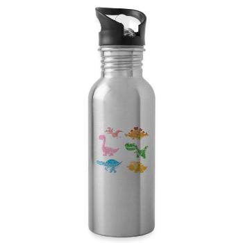 Dinosaurier Experte - Trinkflasche mit integriertem Trinkhalm - Lightsilver - Rechts