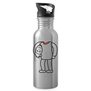 Kopf unterm Arm - Trinkflasche mit integriertem Trinkhalm - Lightsilver - Rechts