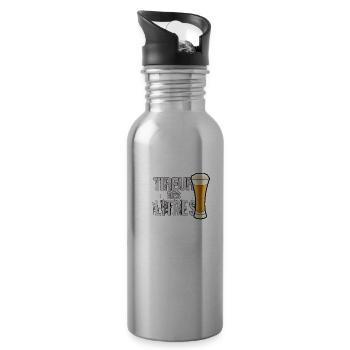Humor und Aperitif - Schütze der Liter - Trinkflasche mit integriertem Trinkhalm - Lightsilver - Rechts