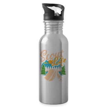 Cadeau de camping Boy Scout Forest - Gourde avec paille intégrée - argent clair - Droite