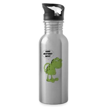Ganz bestimmt nicht Lustiger Spruch Frosch Kröte - Trinkflasche mit integriertem Trinkhalm - Lightsilver - Rechts