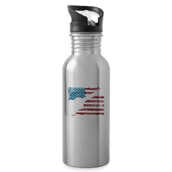 Vintage Country Music USA - Water bottle with straw - silver - Right