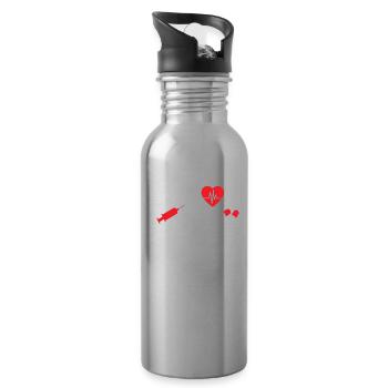 MFA Medizinische Fachangestellte Arzthelferin - Trinkflasche mit integriertem Trinkhalm - Lightsilver - Rechts