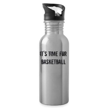 Basketball - it's time for basketball - Water bottle with straw - silver - Right