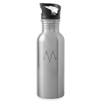 Trader Heartbeat Stocks ECG Stock Forex Trading - Water bottle with straw - silver - Right