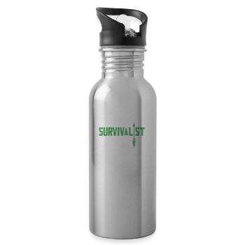 Survivant survivant Survival Survie Nature - Gourde avec paille intégrée - argent clair - Droite