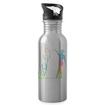 Enjoy your Sport Rhythmische Sportgymnastik RSG - Trinkflasche mit integriertem Trinkhalm - Lightsilver - Rechts