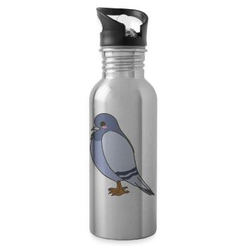 Dove - Water bottle with straw - silver - Right