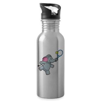 Elephant Tennis Racket - Water bottle with straw - silver - Right