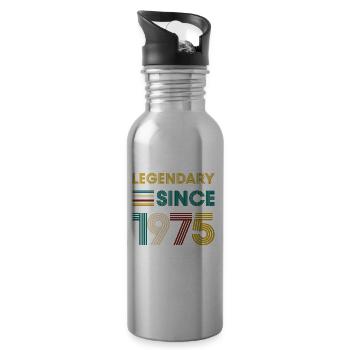 Vintage Légendaire depuis 1975 anniversaire - Gourde avec paille intégrée - argent clair - Droite