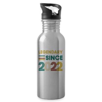 Vintage Légendaire depuis l’anniversaire de 2022 - Gourde avec paille intégrée - argent clair - Droite